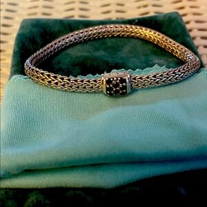 JOHN HARDY ICONIC STERLING SILVER, BLACK SAPPHIRE BRACELET